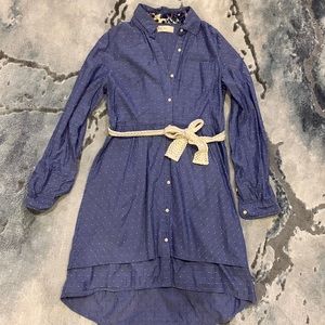 Anthropologie Speckled Tier Chambray Shirtdress Sz XS